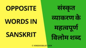 50 Opposite Words in Sanskrit With Hindi Meaning - Hindi Ki Baat